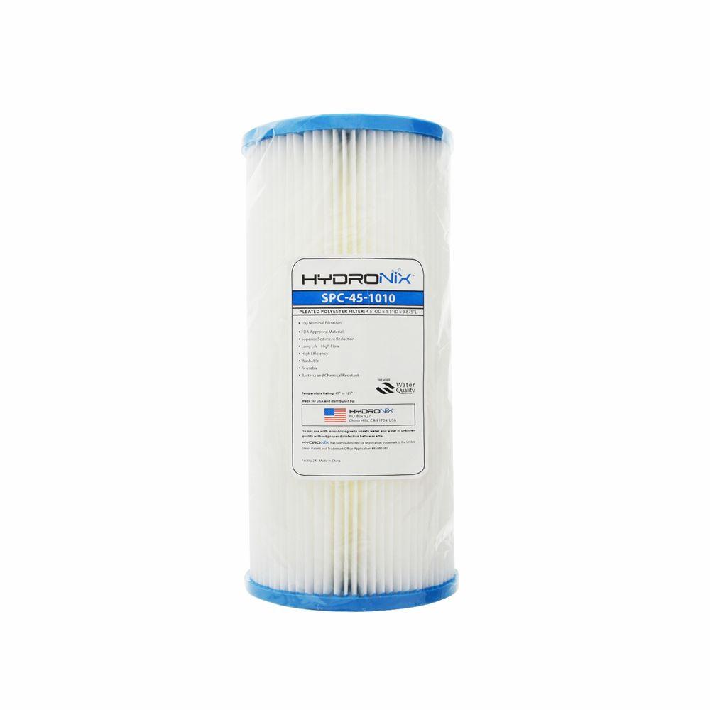 Hydronix Pleated Polyster Filters 4.5" x 10" and 2.5" x 10" - 5 Micron