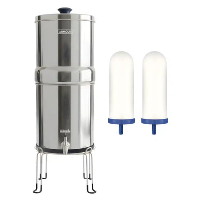 ARMOUR Stainless Steel Gravity Water Filter System - Full Kit with Stand