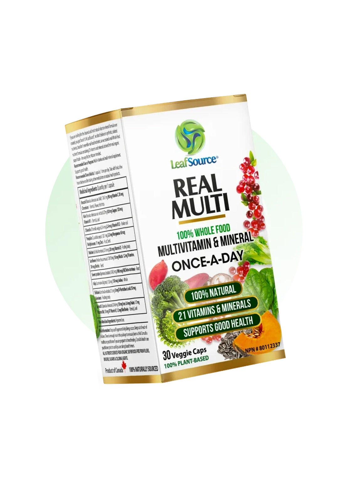 Leaf Source Real Multi 60 cap - 21 Organic Source Vitamins and Minerals