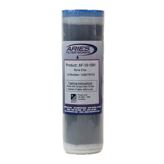 ARIES Fluoride Removal Replacement Filter - Bone Char 2.5" x 10″